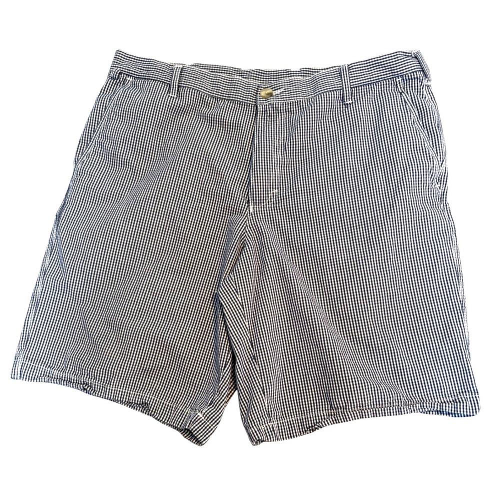 Columbia PFG Shorts Mens 36 Blue Gingham Seersucker Performance Fishing Gear 10L